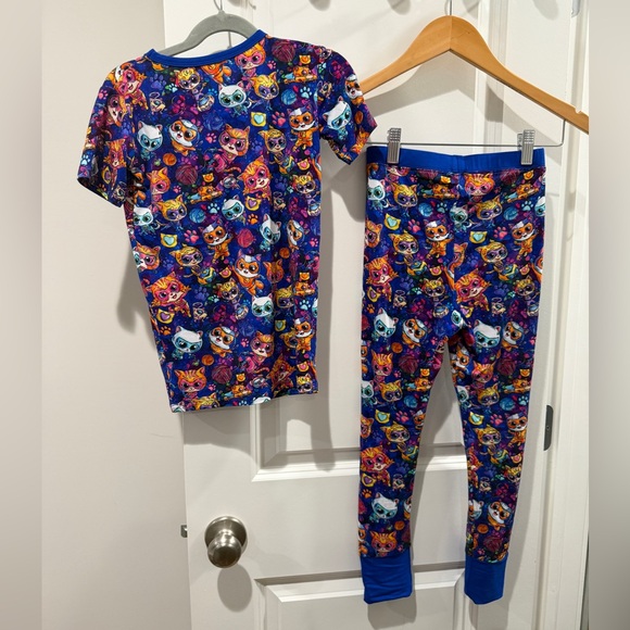 Super Kitties Kids Bamboo Pajamas Set size 7-8 NEW - Picture 4 of 4